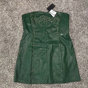 A/X Armani Exchange Green Strapless Dress